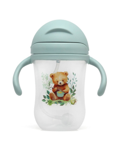 Taza de aprendizaje con asas azul 6M+ 300ml Kiokids