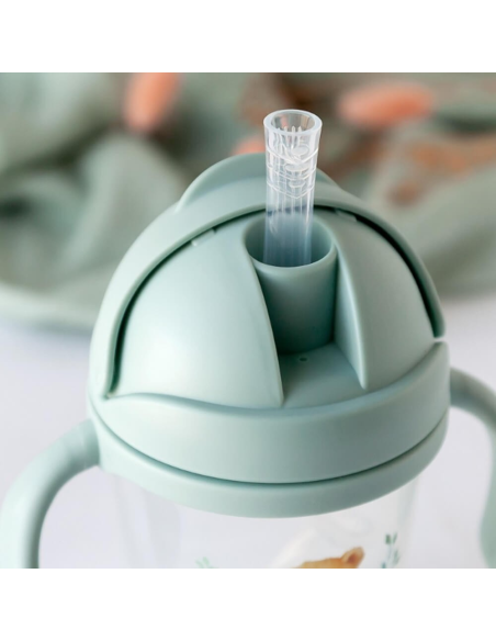 Taza de aprendizaje con asas azul 6M+ 300ml Kiokids