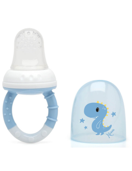 Alimentador antiahogo azul en silicona bebé +6 meses kiokids