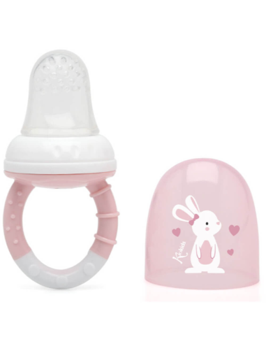 Alimentador antiahogo rosa en silicona bebé +6 meses kiokids