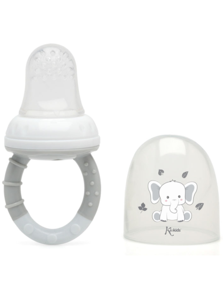 Alimentador antiahogo gris en silicona bebé +6 meses kiokids