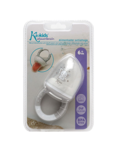Alimentador antiahogo gris en silicona bebé +6 meses kiokids 2