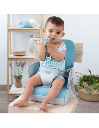 Trona asiento elevador azul para comer hasta 15kg o 3 años kKokids