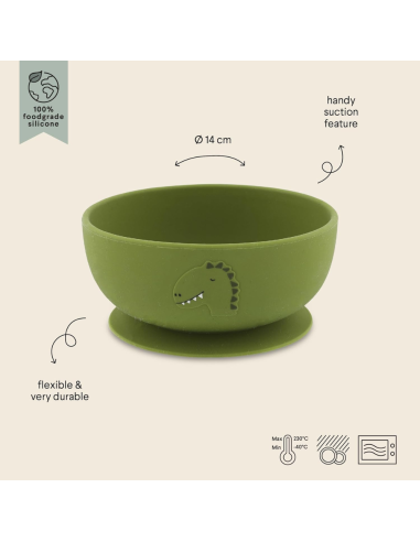 Bol de silicona dinosaurio con ventosa | Trixie - Nappy.es