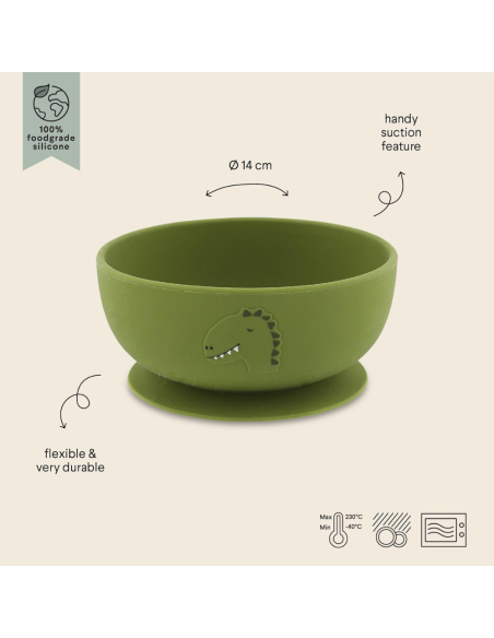 Bol de silicona dinosaurio con ventosa | Trixie - Nappy.es