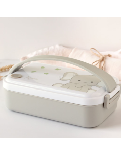 Caja almuerzo gris 550 ml acero inoxidable Kiokids 2