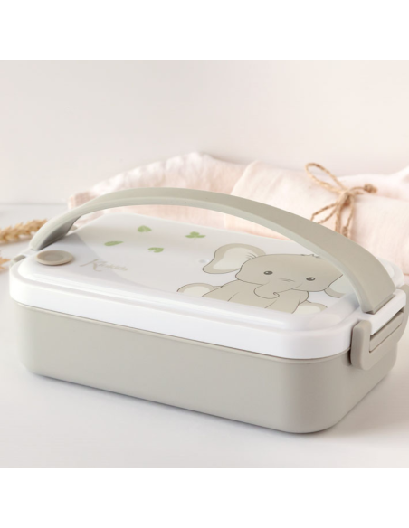 Caja almuerzo gris 550 ml acero inoxidable Kiokids