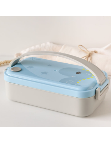 Caja almuerzo azul 550 ml acero inoxidable Kiokids