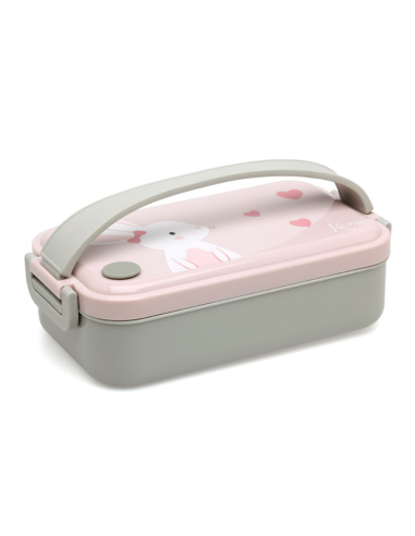 Caja almuerzo rosa 550 ml acero inoxidable Kiokids