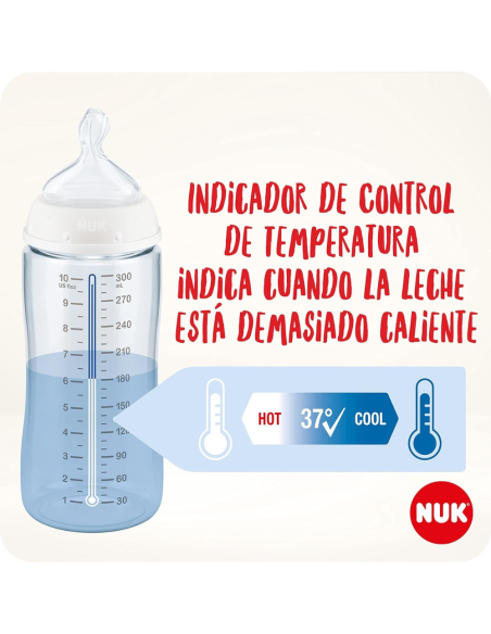 Biberón First Choice + PP con Control de Temperatura rosa 360ml (6-18M) NUK