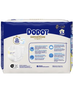 Paquete de 24 uds. Talla 0 Pañal Dodot Sensitive R.Nacido ( 1.5 a 2.5 kg. ) 2