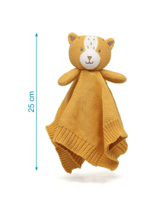 Dudú algodón tigre +0M 25cm Kiokids Colección Cotton Friends, ecológico y suave 2