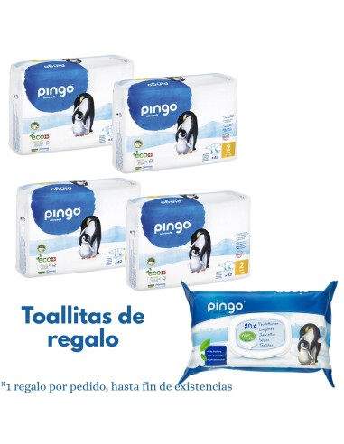 Pack Pingo Talla 2 caja 168uds. Ecológicos ( 3-6 kg.)