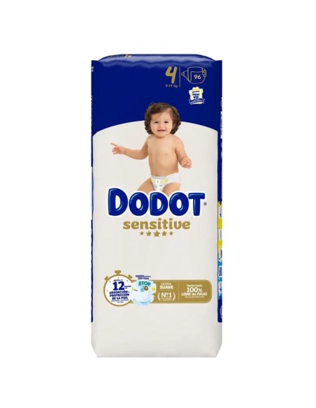 Pañales Dodot Sensitive Talla 4 (9–14 kg) – Pack de 96 Uds