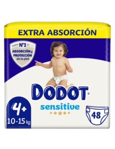 Pañales Dodot Sensitive Extra Talla 4+ (10–15 kg) – 48 Uds
