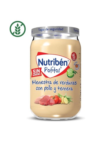 potito-menestra-verduras-pollo-ternera-nutriben-1.jpg – Vista frontal del tarrito.