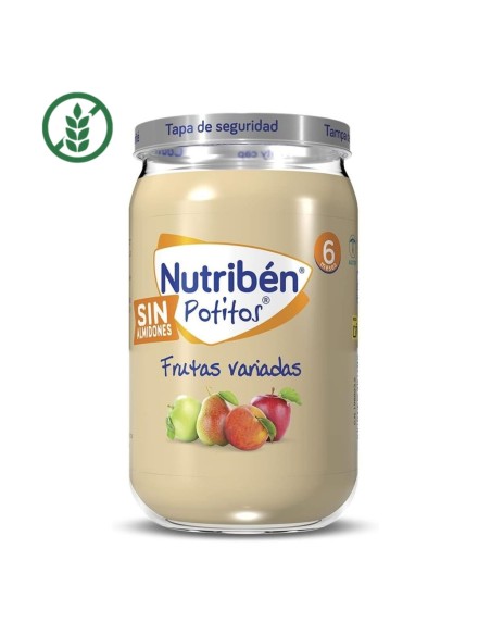 potito-frutas-variadas-nutriben-1.jpg – Vista frontal del tarrito.
