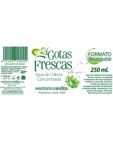 Colonia gotas frescas 250 ml Instituto Español