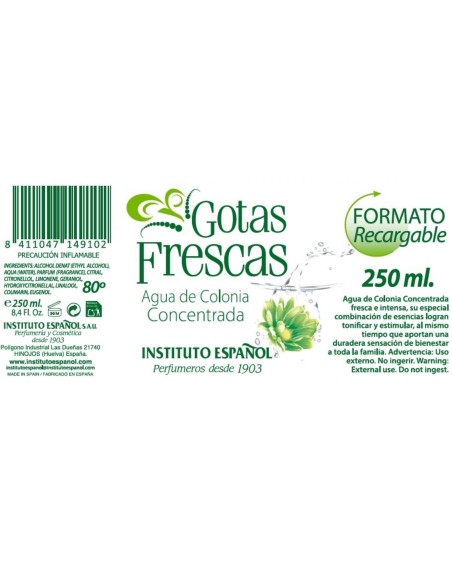 Colonia gotas frescas 250 ml Instituto Español