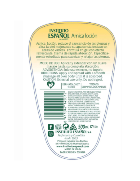 Loción Arnica para piernas cansadas 500 ml Instituto Español