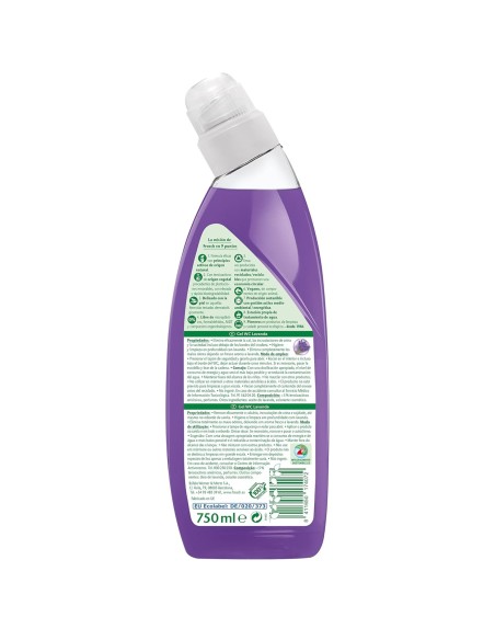 gel-wc-lavanda-750ml-frosch-2.jpg – Vista trasera con ingredientes y modo de uso.