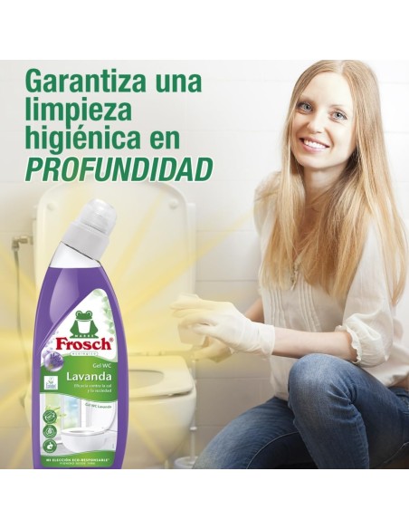 gel-wc-lavanda-750ml-frosch-6.jpg – Vista trasera con ingredientes y modo de uso.