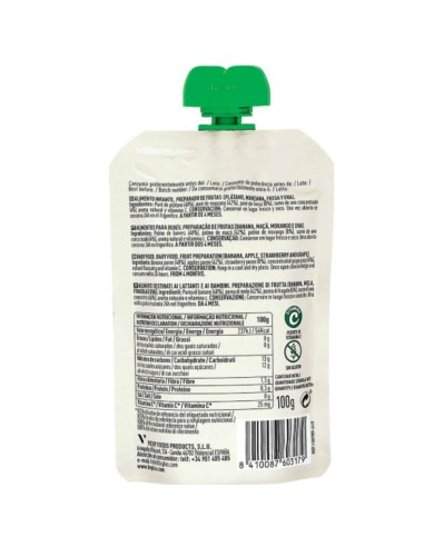 Oferta Bolsita de fresa y plátano BIO 100g.+4M Be Plus