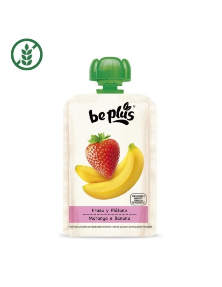 Pack 7uds Pouch fresa y plátano Be Plus bolsita 120g. +4M