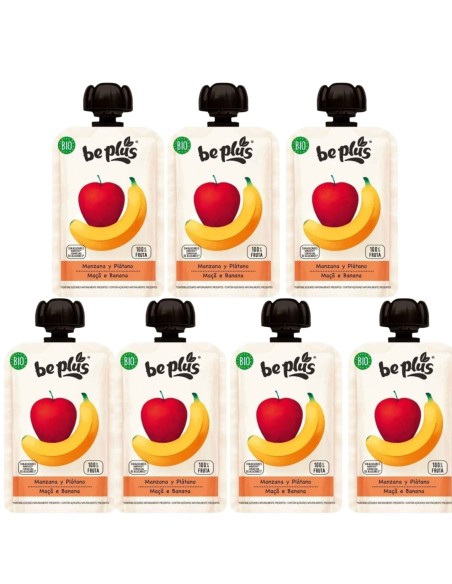 Pouch de manzana y plátano Be Plus BIO bolsita de 100g. +4M