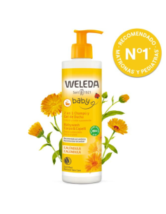 Champú y Gel de ducha caléndula BIO 2 en 1 400 ml | Weleda - Nappy.es 2