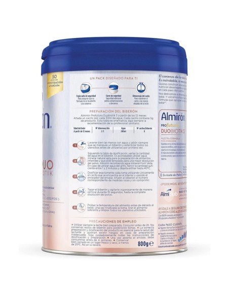 duplo-leche-profutura-duobiotik-3-800g-12m-almiron-5.jpg – Envase abierto con tapa.