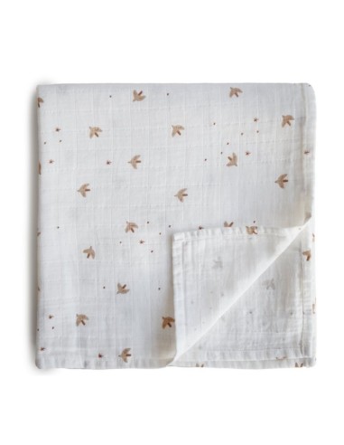 Muselina algodón orgánico Sparrows 120x120cm Mushie