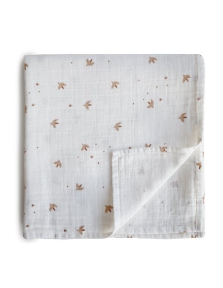 Muselina algodón orgánico Sparrows 120x120cm Mushie