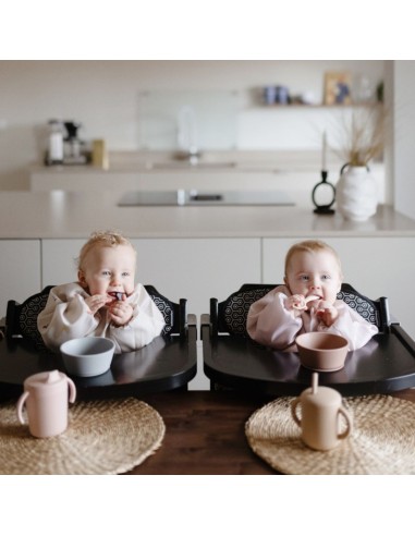 Babero con mangas Olive Check 36x40cm Mushie