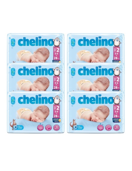 Pack 6 Pañal Love Chelino Talla 2 (3 - 6 kg) 168 uds.
