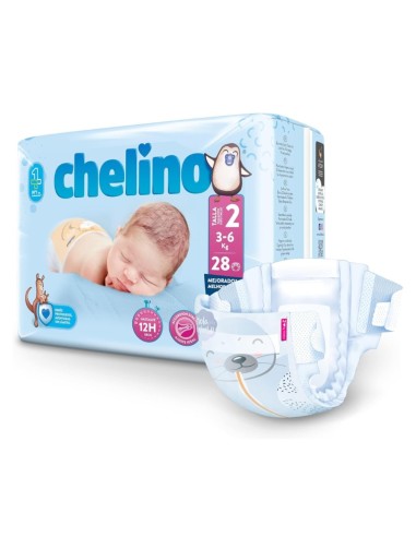 Pack 6 Pañal Love Chelino Talla 2 (3 - 6 kg) 168 uds.