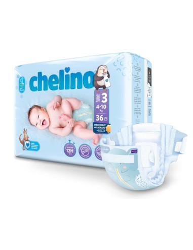 Pack 6 paquetes pañales Love Chelino Talla 3  (4 - 10 kg) 216uds.