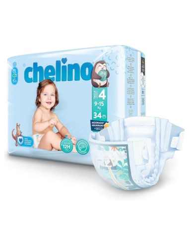 Pack 6 paquetes pañales Love Chelino Talla 4  (9 - 15 kg) 204uds.