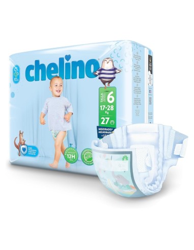 Pack 6 paquetes pañales Love Chelino Talla 6  (17 - 28 kg) 162uds.