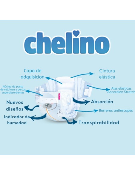 Pack 6 paquetes pañales Love Chelino Talla 6  (17 - 28 kg) 162uds.