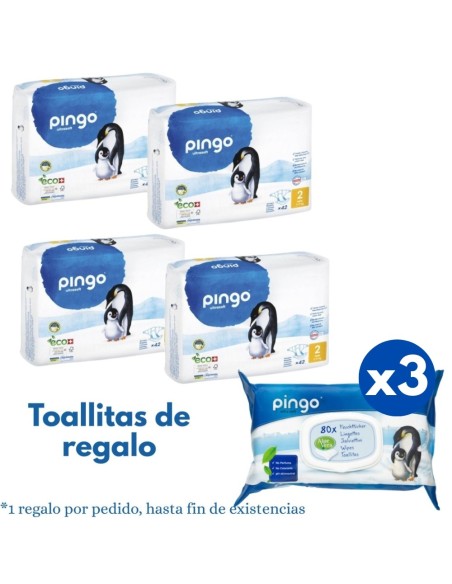 Pack Pingo Talla 2 caja 168uds. Ecológicos ( 3-6 kg.)