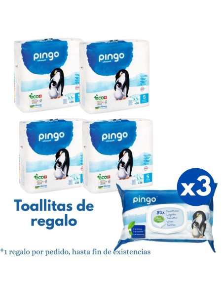 Pack Pingo Talla 5 caja 144uds. Ecológicos ( 11-25 kg.)