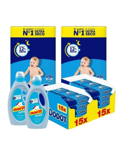 Pack 2 Talla 4 + 2 toallitas Etapas + 2 Norit | Dodot - Nappy.es