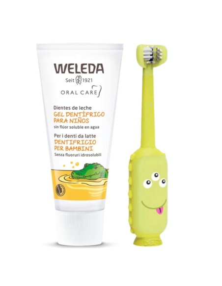 Pack Mis primeros dientes. Cepillo Dr. Brown’s + Gel Dentífrico Weleda