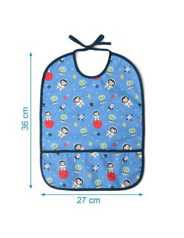 Babero impermeable azul 36x27 cm +4M Kiokids