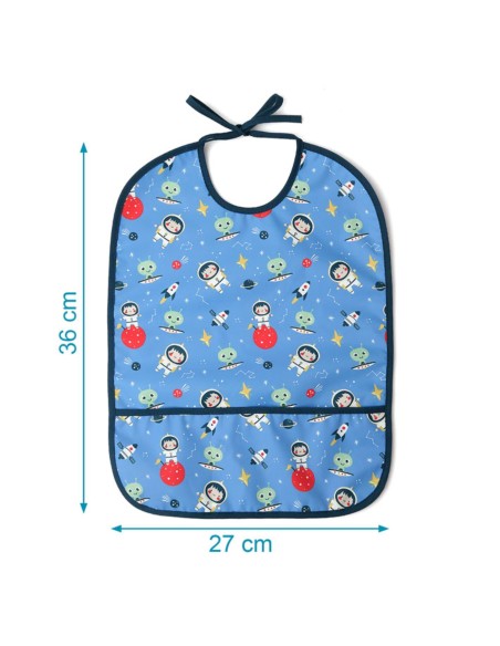 Babero impermeable azul 36x27 cm +4M Kiokids