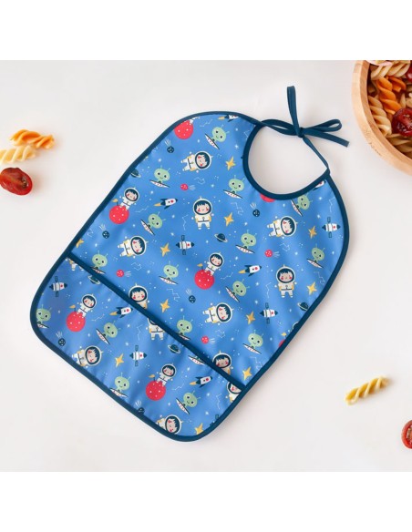 Babero impermeable azul 36x27 cm +4M Kiokids