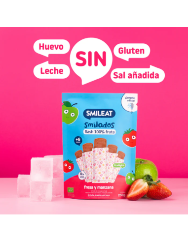Smilado fresa y manzana 250g. (5 uds) +6M. | Smileat - Nappy.es