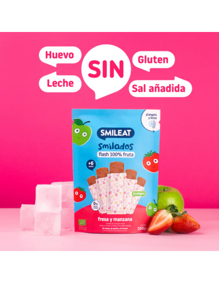 Smilado fresa y manzana 250g. (5 uds) +6M. | Smileat - Nappy.es