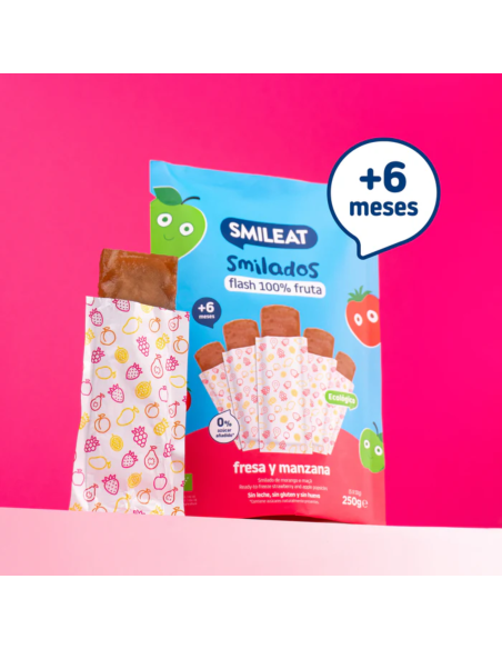 Smilado fresa y manzana 250g. (5 uds) +6M. | Smileat - Nappy.es